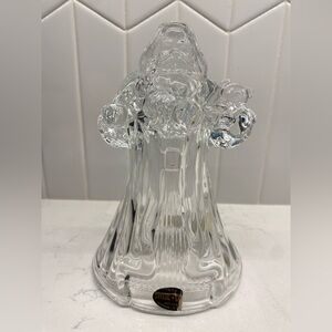 2% Lead Crystal Clear Santa Candle Holder